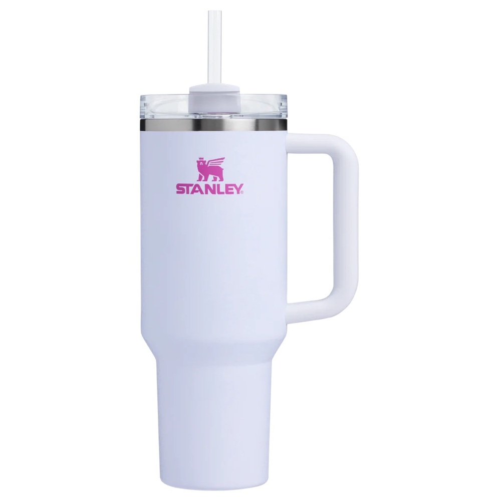 Stanley White Tumbler with Pink Logo
